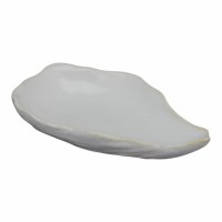 6" White Oyster Shaped Ceramic Plate