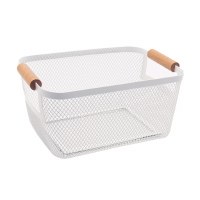 7" x 10" White Metal Mesh Basket