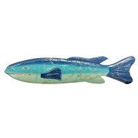 39" Blue and Green Coastal Wood Fish Wall Art Plaque