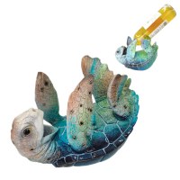 9" Blue Sea Turtle Polyresin Bottle Holder