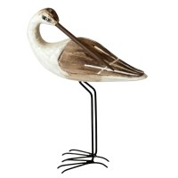 9" Light Brown Shorebird With Its Head Turned Back Statue