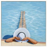 48" Sq Summer Sun Fun Framed Coastal Canvas