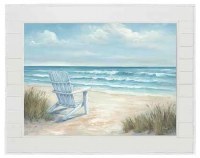 36" x 48" Coastal Adirondack Canvas in a Shiplap Frame