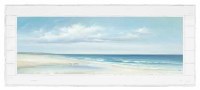 28" x 56" Broad Beach Coastal Canvas in a Shiplap Frame