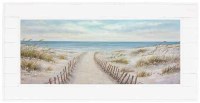 28" x 56" Coastal Pathway Canvas in a Shiplap Frame