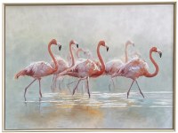 36" x 48" Flamingos Framed Coastal Canvas