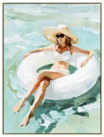 40" x 30" Summertime Float Framed Coastal Canvas