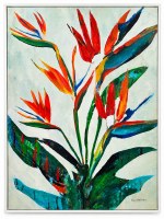 40" x 30" Bird of Paradise 2 Coastal Framed Canvas