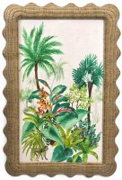 36" x 24" Big Cat Palms Canvas in a Brown Wicker Frame