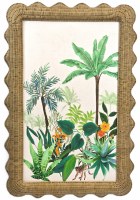 36" x 24" Monkey Palms Canvas in a Brown Wicker Frame