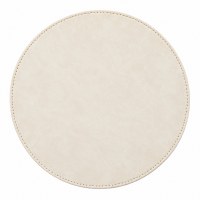 15" Round Ivory Faux Suede Placemat