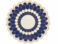 15" Round Blue Flower Polyester Placemat