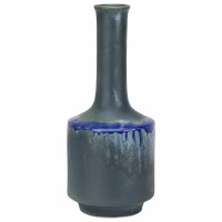 16" Dark Blue Drip Ceramic Vase