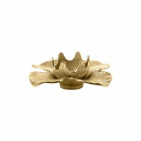 9" Metal Gold Flower Pillar Candle Holder