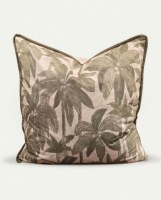 24" Sq Green and Cream Palm Trees Decorative Pillow