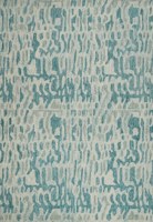 5.9' x 8.9' Blue and Ivory Carte Rug