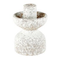 5" White Texture Ceramic Taper Candle Holder