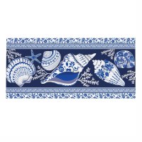 10" x 22" Dark Blue Shells Sassafrass Doormat