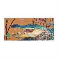 10" x 22" Blue Alligator Coir Sassafrass Doormat