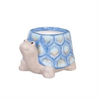 3.3" Dark Blue Turtle Ceramic Pot