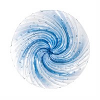 18" Round Blue Swirl Glass Bowl