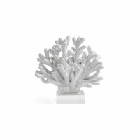 9" White Faux Coral on Clear Base