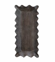 27" x 13" Black Wavy Edge Wood Tray