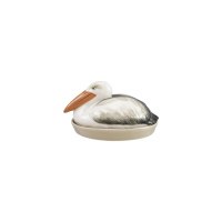 7" White Pelican Butter Dish