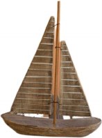 14" Brown Wood Sailboat