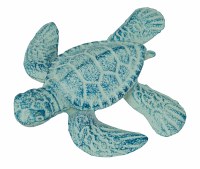 4" Blue Green Metal Turtle
