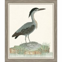 34" x 28" Heron Bird 1 Framed Coastal Print