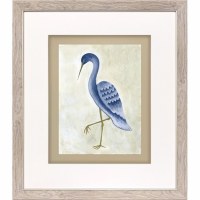 29" x 25" Beak Down Blue Heron Framed Coastal Print