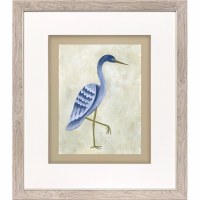 29" x 25" Beak Up Blue Heron Framed Coastal Print