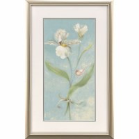 32" x 20" Iris on Blue Framed Print