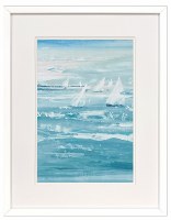 25" x 19" Close Sailboats Framed Coastal Print