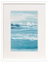 25" x 19" Far Sailboats Framed Coastal Print