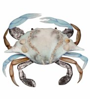 20.5" Blue and Brown Crab Capiz Plaque