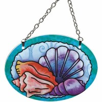 4.5" Oval Multicolor Shells Sun Catcher