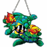 7" Turtles & Fish Sun Catcher