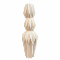 43" Beige Geometric Textured Ceramic Vase