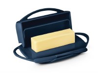 9" Navy Butterie Flip Top Butter Dish With Spreader