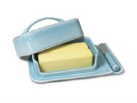 Sky Blue Butterie Porcelain Mess-Free Butter Dish With Spreader