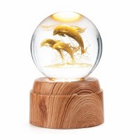 5" LED Clear Dolphin Orb With Base