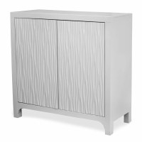 36" White Two Wavy Door Bunch Credenza