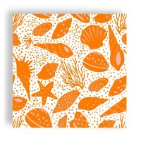 5" Sq Orange Shells Beverage Napkins