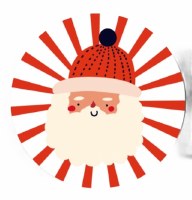 Pack of 24 7" Round Kris Kringle Paper Plates