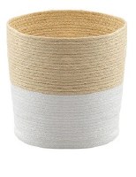 11" Round Yellow and White Basket
