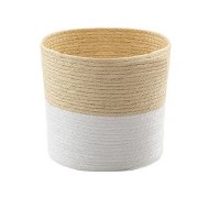 10" Round Yellow and White Basket