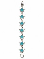 Silver and Blue Turtle Bracelet With Magnetic Clasp
