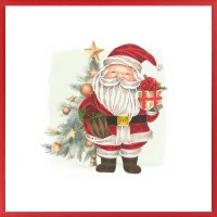 6" Sq Santa With Gifts Quilling Card